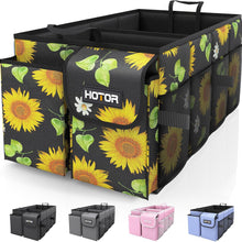 HOTOR Trunk Organizer - Car Organizer, Foldable Trunk organizer for SUVs & Sedans, Sturdy Car Organization for Car Accessories, Tools, Sundries, Black, 2 Compartments, 21.3"×12.6"×10.6"