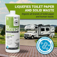 Unique RV Digest-It+ Extra-Strength Ultra-Concentrate - 32 RV Toilet Treatments - Eliminates Smells and Liquifies Waste (32 oz)