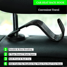 Amooca Car Seat Headrest Hook 4 Pack Hanger Storage Organizer Universal for Handbag Purse Coat fit Universal Vehicle Car Black S Type