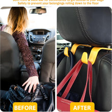 Amooca Car Seat Headrest Hook 4 Pack Hanger Storage Organizer Universal for Handbag Purse Coat fit Universal Vehicle Car Black S Type