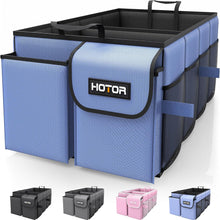 HOTOR Trunk Organizer - Car Organizer, Foldable Trunk organizer for SUVs & Sedans, Sturdy Car Organization for Car Accessories, Tools, Sundries, Black, 2 Compartments, 21.3"×12.6"×10.6"