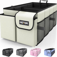 HOTOR Trunk Organizer - Car Organizer, Foldable Trunk organizer for SUVs & Sedans, Sturdy Car Organization for Car Accessories, Tools, Sundries, Black, 2 Compartments, 21.3"×12.6"×10.6"