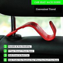 Amooca Car Seat Headrest Hook 4 Pack Hanger Storage Organizer Universal for Handbag Purse Coat fit Universal Vehicle Car Black S Type