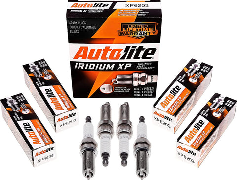 Autolite Iridium XP Automotive Replacement Spark Plugs, XP6203 (4 Pack)