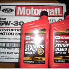 Motorcraft SAE 5W30 Synthetic Blend Motor Oil- 12 Quart Case