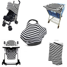 Kadell Baby Canopy Cover for Car Seat, Multi Use, Black and White Stripes