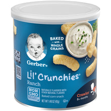 Gerber Lil' Crunchies Baked Corn Snack, Ranch, 1.48 oz. Canister