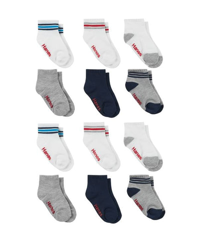 Hanes Baby and Toddler Boys Ankle Socks, 12-Pack