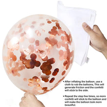 Rose Gold Confetti Balloons Pack of 60, 12 Inch, Great for Bridal Shower Decorations, Birthday Party