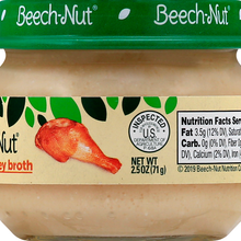 (10 Pack) Beech-Nut Stage 1, Turkey & Turkey Broth Baby Food, 2.5 oz Jar