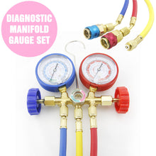 Diagnostic Manifold Gauge Set 5ft. R12 R22 R134A R502 HVAC w/ Quick Coupler & 3 Hoses