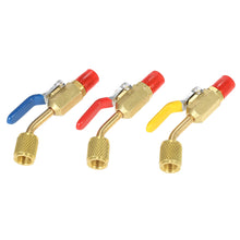 Air Conditioning Refrigerant 3PCS Color Coded R410A R134A Shut Valves for AC HVAC Refrigeration Charging Hoses