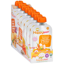 (8 Pouches) Happy Baby Hearty Meals, Stage 3, Organic Baby Food, Vegetables & Chicken with Quinoa - 4 oz