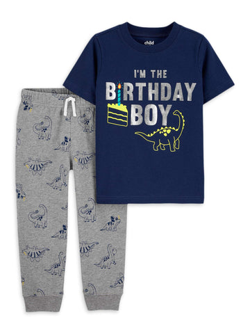 Child of Mine by Carter's Baby Boy & Toddler Boy Birthday Short-Sleeve T-Shirt & Pants Outfit Set, 2-Piece (12M-4T)