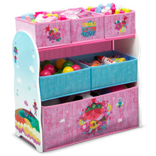 Trolls World Tour 4-Piece Room-in-a-Box Bedroom Set by Delta Children - Includes Sleep & Play Toddler Bed, 6 Bin Design & Store Toy Organizer and Desk with Chair