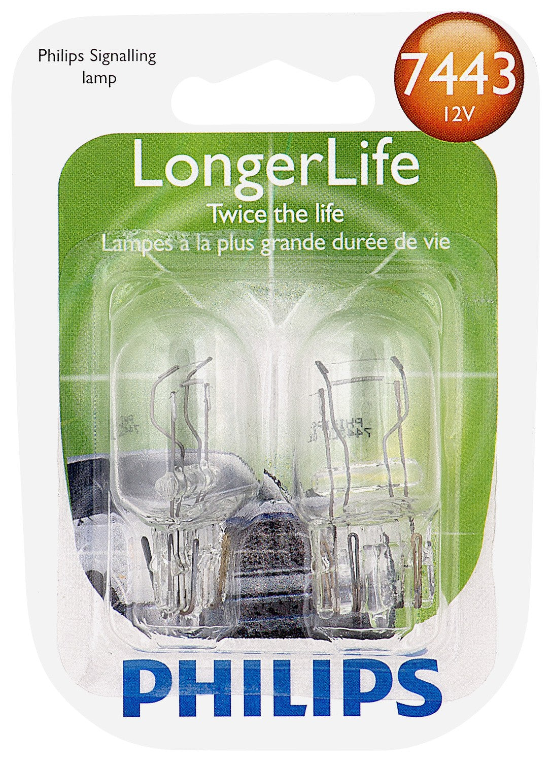 Philips Longerlife Miniature 7443Ll, Clear, Push Type, Always Change In Pairs!