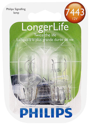 Philips Longerlife Miniature 7443Ll, Clear, Push Type, Always Change In Pairs!