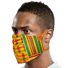 Kente African Print Adjustable, Reusable, Reversible, Face Mask Cover