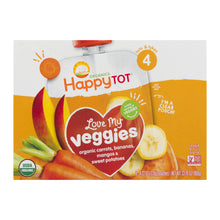 (8 Pouches) Happy Tot Love My Veggies Organics Carrots, Bananas, Mangos & Sweet Potatoes Veggie & Fruit Blend, 4.22 Oz.