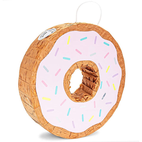 Donut Pinata for Baby Shower, 1st Birthday, Kids Doughnut Themed Party Supplies, Small 12.75 inches