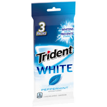 Trident White Sugar Free Gum, Peppermint Flavor, 3 Packs (48 Pieces Total)