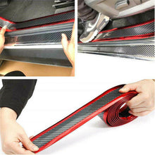 1x Carbon Fiber Car Door Plate Sill Scuff Full Back Adhesive Sticker Accessories