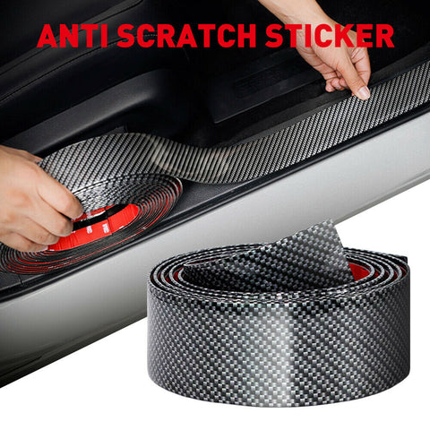 Car Stickers Carbon Fiber Vinyl Door Sill Protector Auto Interior Accessories