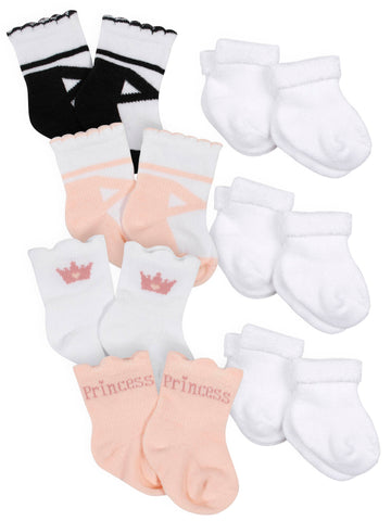 Gerber Baby Girls Organic Wiggle-Proof Crew Socks, 10-Pack