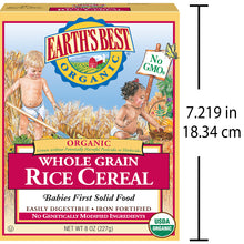 Earth's Best Organic, Whole Grain Rice Infant Cereal, 8 oz. Box