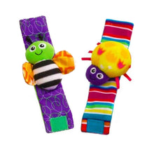 Coolmade Infant & Baby Puzzle Lovely Socks And Wrist Strap Toy Cartoon Animal Shaped Wrist Rattles Foot Socks Toys 4 pcs