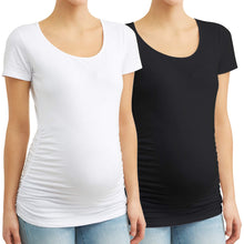 Oh! Mamma Maternity Scoop Neck Tee 2 Pack - Available in Plus Sizes