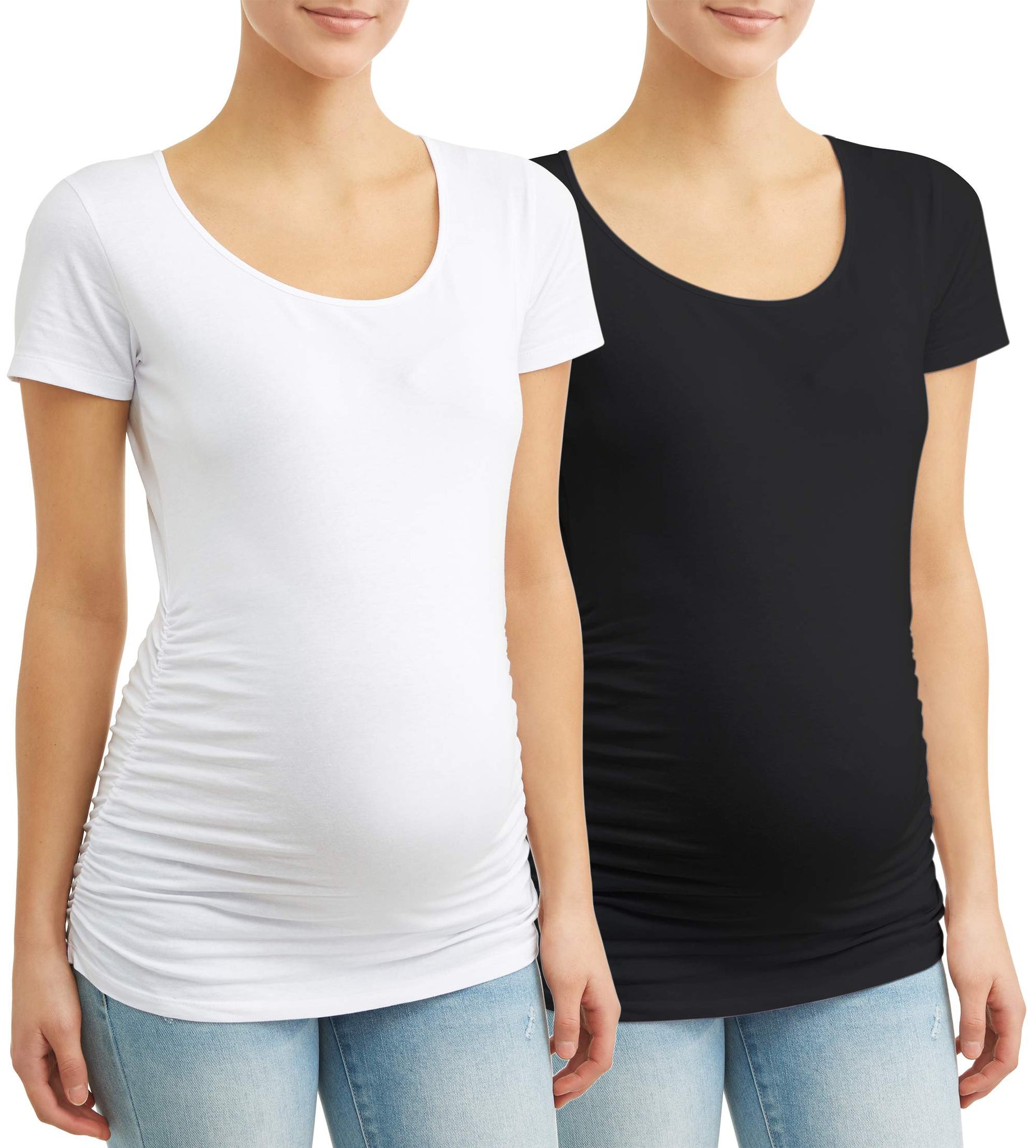 Oh! Mamma Maternity Scoop Neck Tee 2 Pack - Available in Plus Sizes