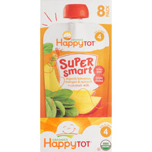 (8 Pouches) Happy Tot Organics Super Smart Bananas, Mangos & Spinach + Coconut Milk Fruit & Veggie Blend, 4 oz.