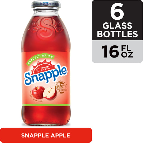 Snapple Apple, 16 fl oz glass bottles, 6 pack