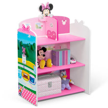 Disney Minnie Mouse 4-Piece Playroom Set by Delta Children – Includes Table and 2 Chair Set and 3-Shelf Playhouse Bookcase