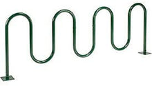 Global Industrial 94" L Wave Bike Rack, Green, Flange Mount, 9-Bike Capacity