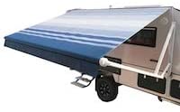 ALEKO Motorized Retractable RV Trailer Awning for Home or Camper- 12x8 Ft - Black Stripes