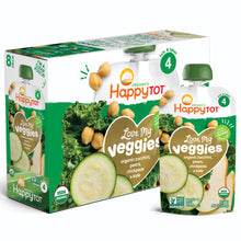 (8 Pouches) Happy Tot Organics Love My Veggies Zucchini, Pears, Chickpeas & Kale Veggie & Fruit Blend 4.22 oz. Pouch