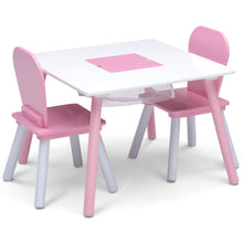 Delta Children 4-Piece Toddler Playroom Set, Pink/White