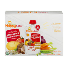 (8 Pouches) Happy Baby Organics Hearty Meals Vegetable & Beef Medley With Quinoa Pouches, 4.0 OZ