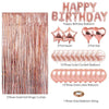 Rose Gold Happy Birthday Foil Balloons Bunting Banner Party Room Hanging Decor