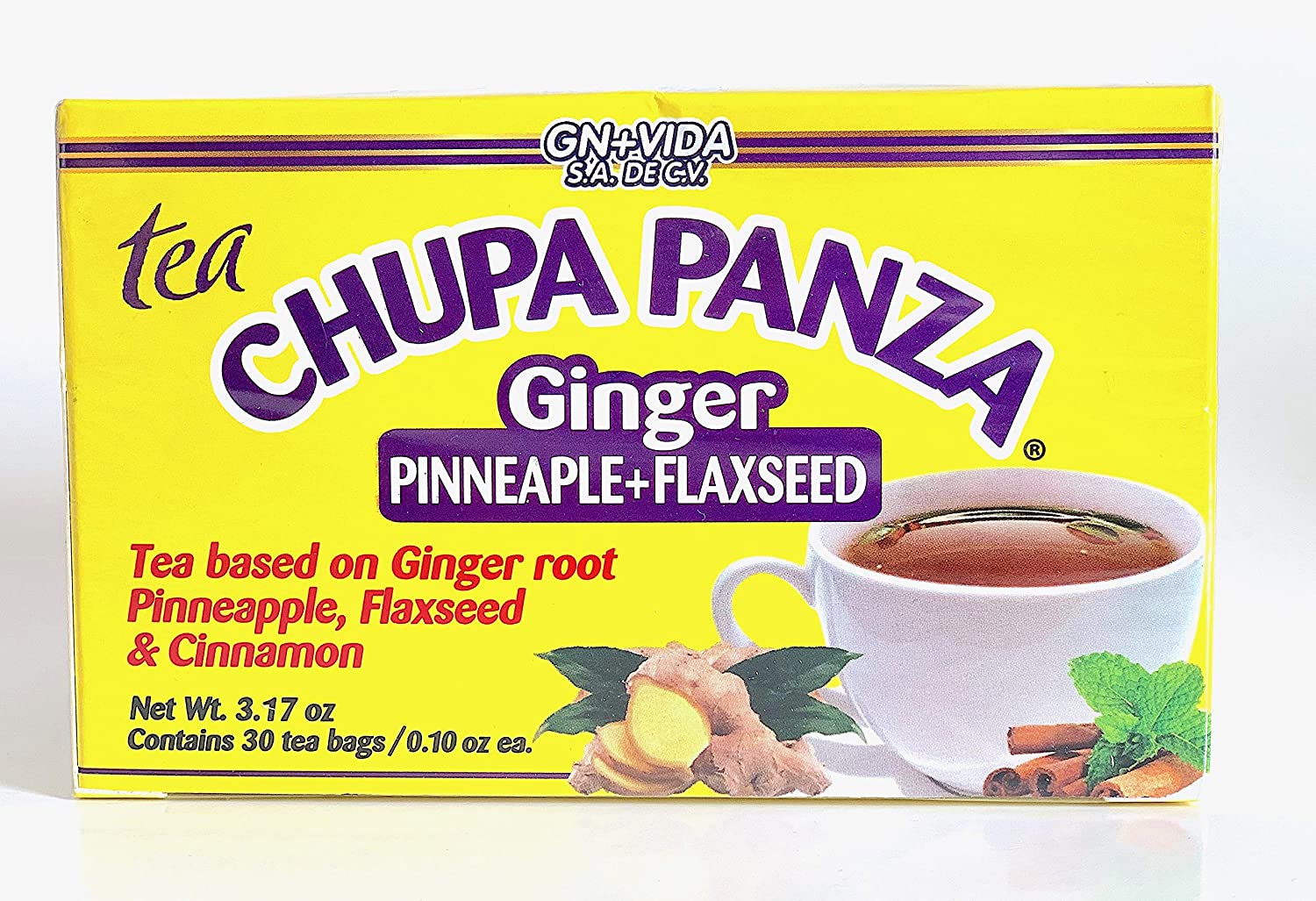 Chupa Panza Detox Diet Tea Jengibre Te Chupa Pansa para Perdida de Peso - 30 ct