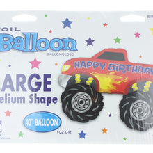 40" Happy Birthday Monster Truck Mylar Foil Balloon 4 x 4 Big Wheel Racing Party