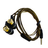 Cusimax 3.5mm Jack In-Ear Earphone Wiring Heavy Bass Microphone Silicone Woven Antifreeze Line Earbuds gold