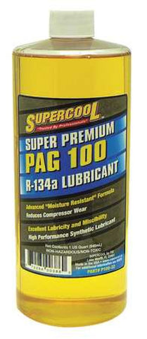 SUPERCOOL P100-32 A/C Compressor PAG Lubricant Plastic Bottle Red/Yellow Tint, 1 PK