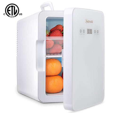 AstroAI Mini Fridge 6 Liter/8 Can Skincare Fridge - with Temperature Control - AC/12V DC Portable Thermoelectric Cooler and Warmer for Bedroom, Cosmetics, Medications, Home and Travel (White