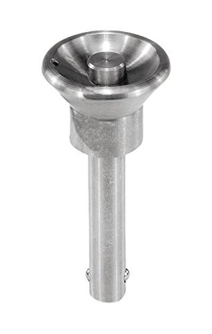 Kipp 03194-3112025 Stainless Steel Ball Lock Pin, Button Head Style, Self-Locking, Natural Finish, 69.6 mm Length, Metric