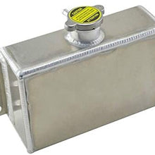 CFUSMOTO Silver Aluminum Coolant Expansion Overflow Fill Tank for Honda Civic 240SX WRX