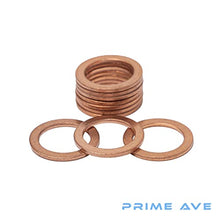 Prime Ave OEM Copper Oil Drain Plug Washer Gaskets Compatible/Replacement for Mercedes Part#: 007603-014106 (Pack of 10)