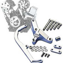 NEW BILLET SPECIALTIES SBC POLISHED ALTERNATOR & A/C COMPRESSOR BRACKETS, TOP MOUNT, FOR SMALL BLOCK CHEVY SHORT WATER PUMP